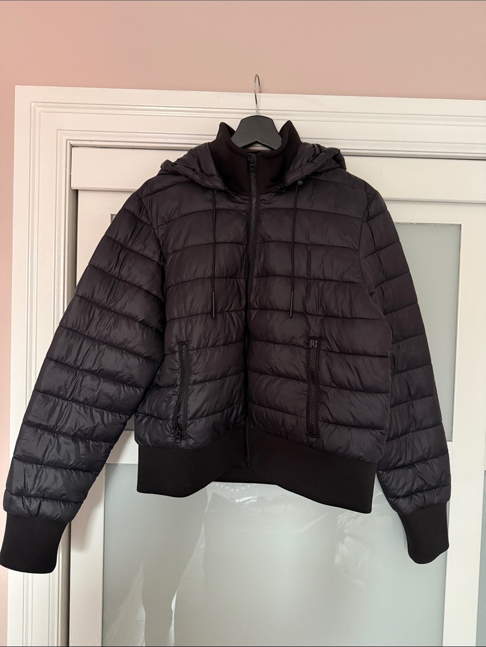 Zara Black Quilted Hooded Puffer Jacket